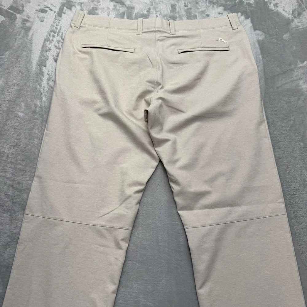 Tommy Bahama Pants Mens 35x32 Beige On Par Flat Front Chino Golf Casual Trouser - Picture 11 of 12